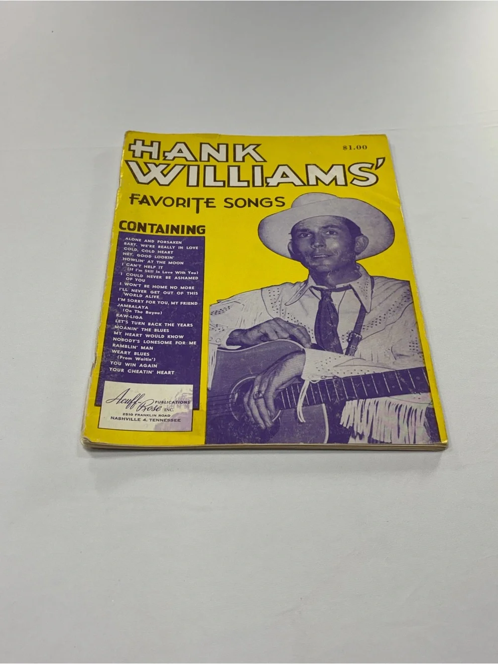 Hank Williams Favorite Songs Sheet Music Folio Songbook 1953 Country Vintage